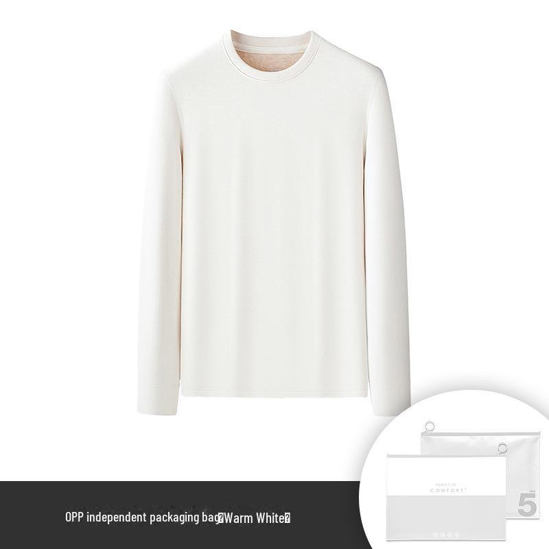 Мужская терморубашка из шелка и шерсти с полувысоким воротником и флисовой подкладкой