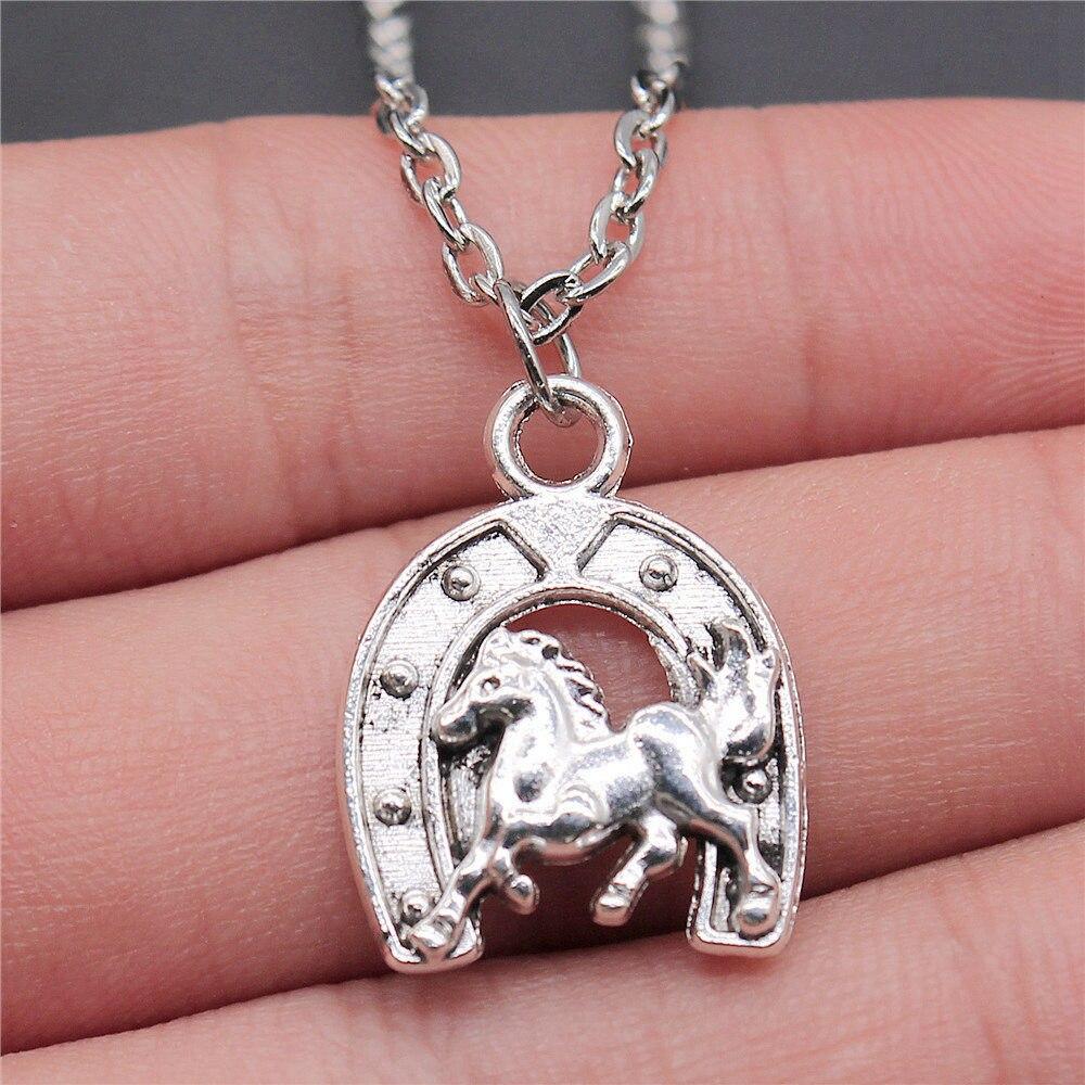 Horse Head And Horseshoe Necklace Jewelry Making Supplies Vintage Fashion Jewelry On The Neck
