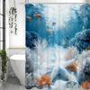 Занавеска для душа «Подводный мир», декоративная занавеска для ванной, водонепроницаемая занавеска для душа с крючками