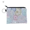 Boho Change Small Coin Purse Mini Wallet Coin Bag Flower Print Pouch Waterproof With Zipper Exquisite Present For Women Girls