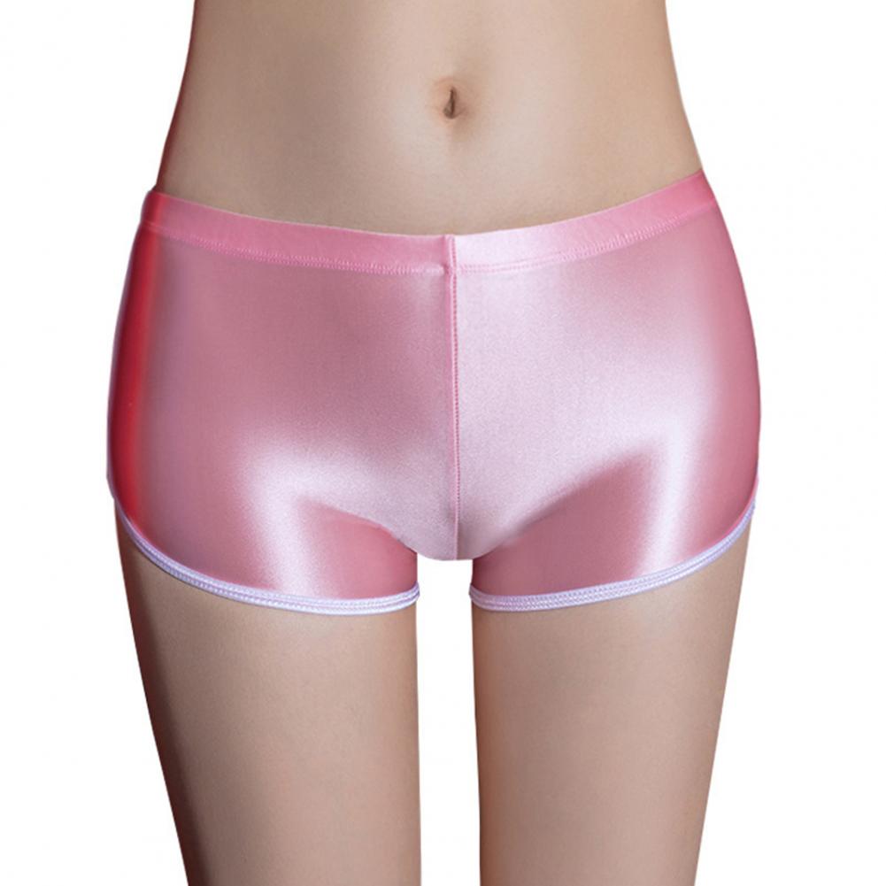 Women Boxers Moisture-wicking Ice Silk Women's Underpants with High Elasticity Slim Fit for Daily Wear Solid Color Mid Waist