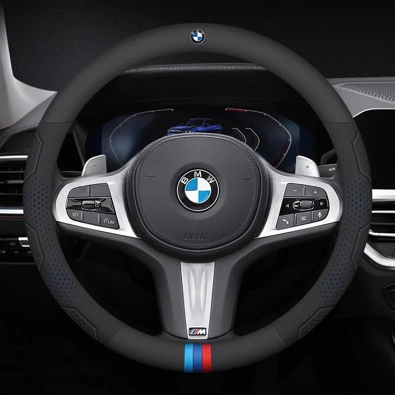 For BMW M E46 E39 E60 E90 E91 E36 E87 F10 F20 F30 G61 G68 X1 X3 X4 X5 X7 M3 M4 M5 Car Carbon fiber Leather Steering Wheel Cover HOPDJ1