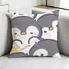 Cute Penguin Kawaii Cartoon Pillow Case Square DoubleSided Sofa Cushion Cover Bedroom Bedside Pillow Gift