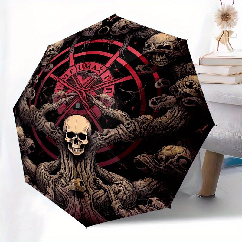 Dark Mystic Tree of Life Skull Pentagram Wall Art Print Umbrella, Christmas Gift Y94