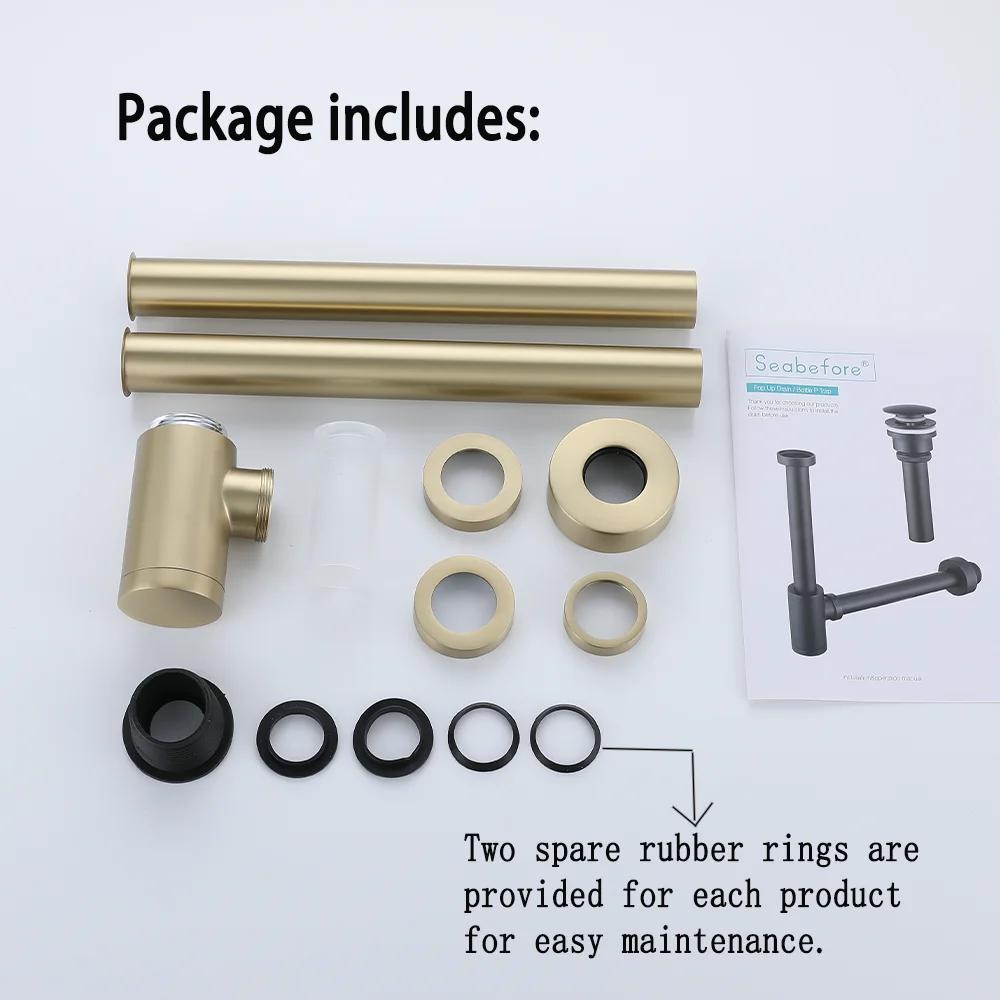 High Quality Bathroom Deodorization Insect Stopper P-Trap Bathroom Sink Siphon Drain Sewer Pipe Kit Bi-Material Drain Fitting