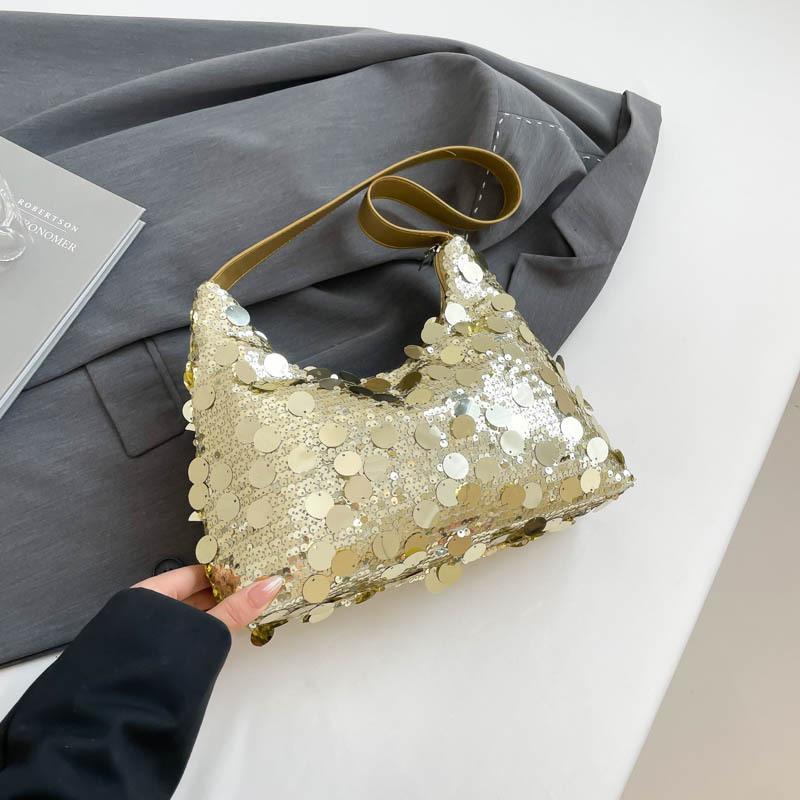 Сумка женская сумка 2025 новая модная сумка через плечо с пайетками большая вместимость повседневная универсальная сумка для ношения в руке сумка подмышкой прилив