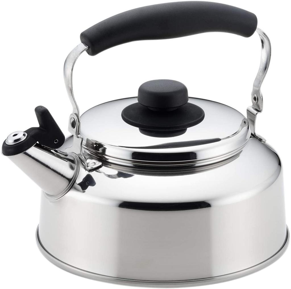 Yoshikawa SH8417 Whistling Stainless Induction and Gas Made In Japan Wide-Mouth Kettle, 2.6L, Steel, Compatible, Tsubame-Sanjo,