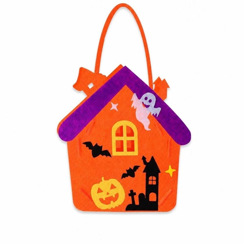 Spooky Design Pumpkin Ghost Bag Reusable Felt Candy Carrier Costume Party
