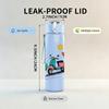 1PC Retro Scooter Rider Pattern 750ml Color Plastic Sports Water Bottle Leakproof Flip Straw Lid Suitable for Sports Office Home Use