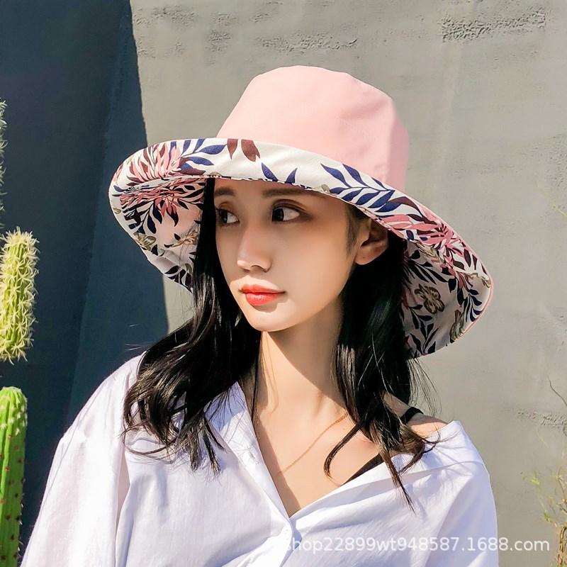 TWINFLAMES Summer Women's Fashion Double-sided Fisherman Hat Outdoor Tide Sunscreen Sun Hat
