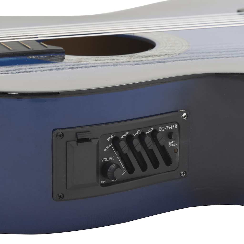Western Guitar with Cutaway Equalizer and 6 Strings Blue