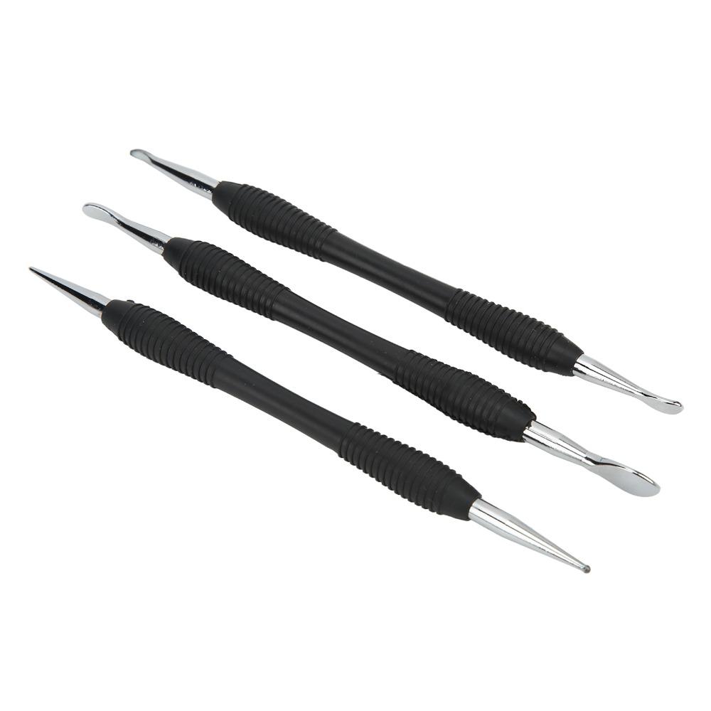 3pcs Different Shapes Leather Press Tools Stainless Steel Leather Rub Tools Leather Pattern Working