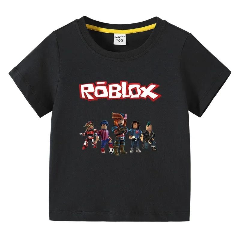 MINISO Хлопковая футболка для мальчиков 2025 года с мультяшным/игровым дизайном - короткий рукав, повседневный стиль Харадзюку