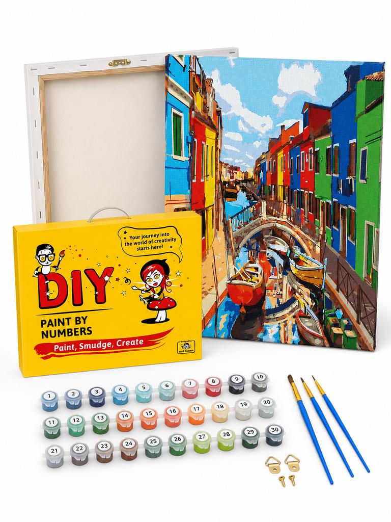 Paint by Numbers with Frame Pictures for Painting - Colorful City 50X40