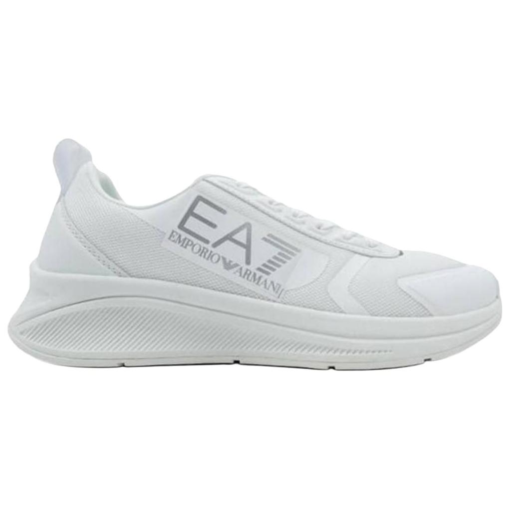 Emporio Armani EA7 Тканевый Принт Логотипа Низкие Скользящие Спортивные Повседневные Кроссовки Унисекс Белый X8X125XK303M696