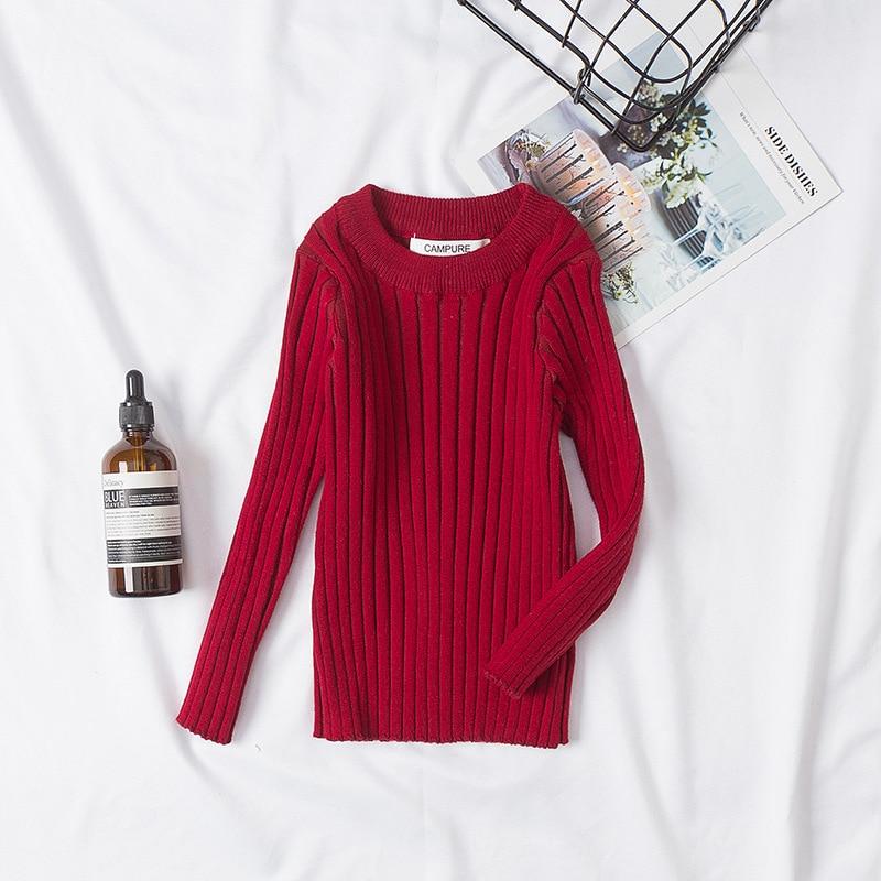 Autumn Spring Children's Knitted Round Collar Candy Colors Children Spring Clothes Girls Sweater Knitted Pullovers Sweater