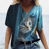 Women T-Shirts Cartoon Anime Cat 3D Print Summer Harajuku Style O-Neck For Fashion Comfortable Casual  Short Sleeve Pullover