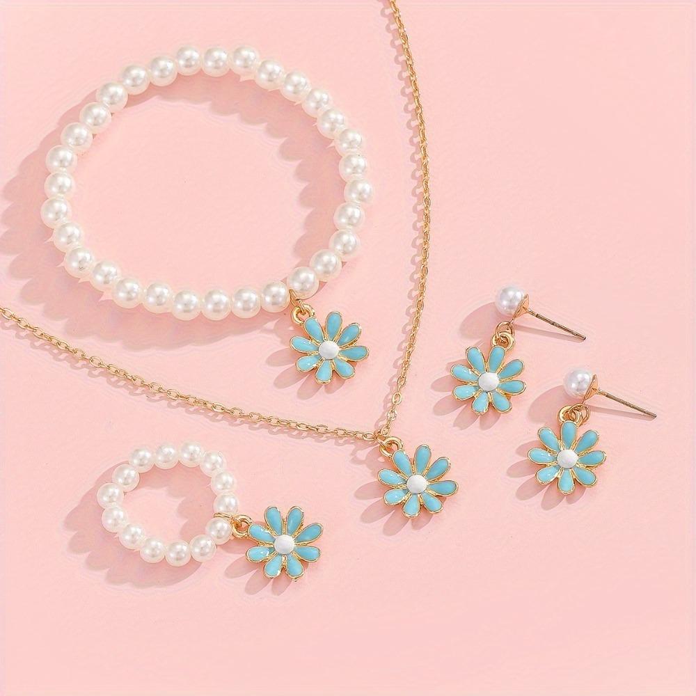 Жемчужные ожерелья Браслеты с дизайном «Бабочка» Модные комплекты ювелирных изделий для детей