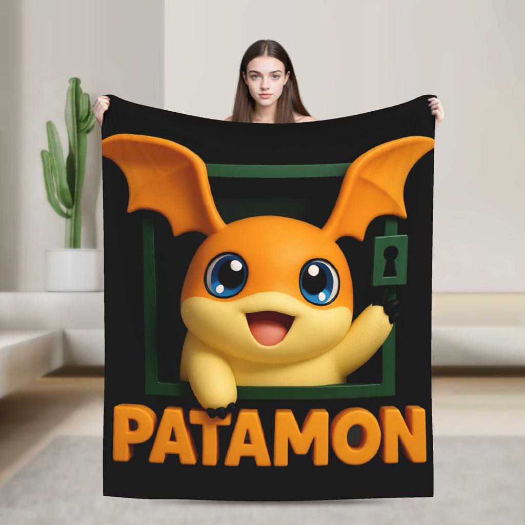 Дигимон Приключения Гатомон Фланелевые Одеяла Теплое Мягкое Постельное Белье Пледы для Гостиной Пикника Пушистое Покрывало Чехол на Диван-Кровать