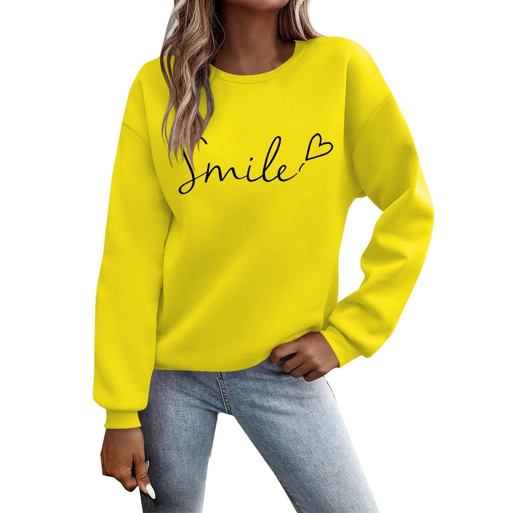 Women's Autumn And Winter Round Neck Long Sleeve Top Small Printed Casual Sweater