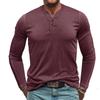Men's Round Neck Long Sleeved Button Down Shirt Base Men's T-shirt