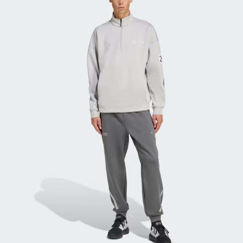 adidas X Mercedes-Amg Petronas F1 Серебряные Стрелы Свитшот на молнии с воротником-стойкой Теплый Мужской Серый Два JW3477