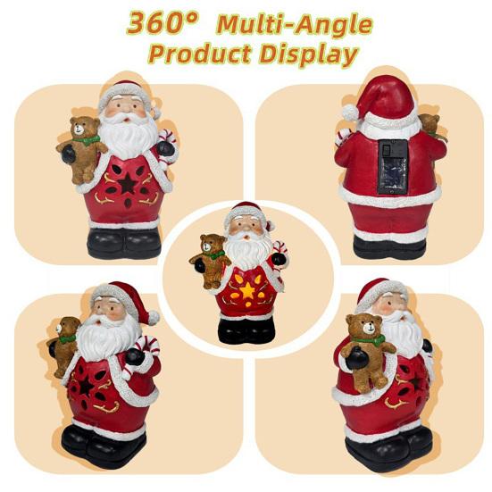 Светящееся Рождественское Украшение Винтажная Полирезиновая Фигурка Снеговика/Санта-Клауса/Пингвина со Светодиодной Подсветкой для Праздничного Зимнего Украшения Стола