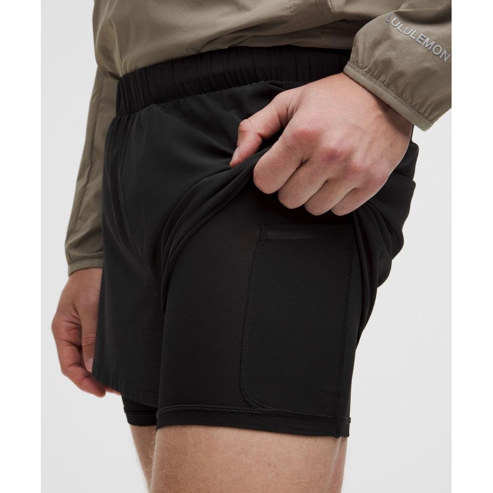 Шорты Lululemon Mile Maker Ripstop с подкладкой, 4 дюйма, черные