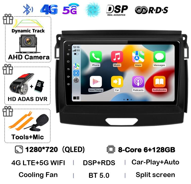 Android 14 Carplay Авто Радио Стерео Для Ford Ranger 2015 2016 2017 2018 2019 2020 GPS Мультимедиа Авторадио Плеер Головное Устройство