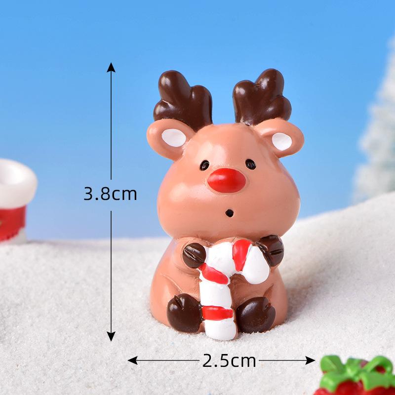 Рождественская подарочная коробка с оленем, рождественская трость, украшение бонсай, украшение снежной сцены