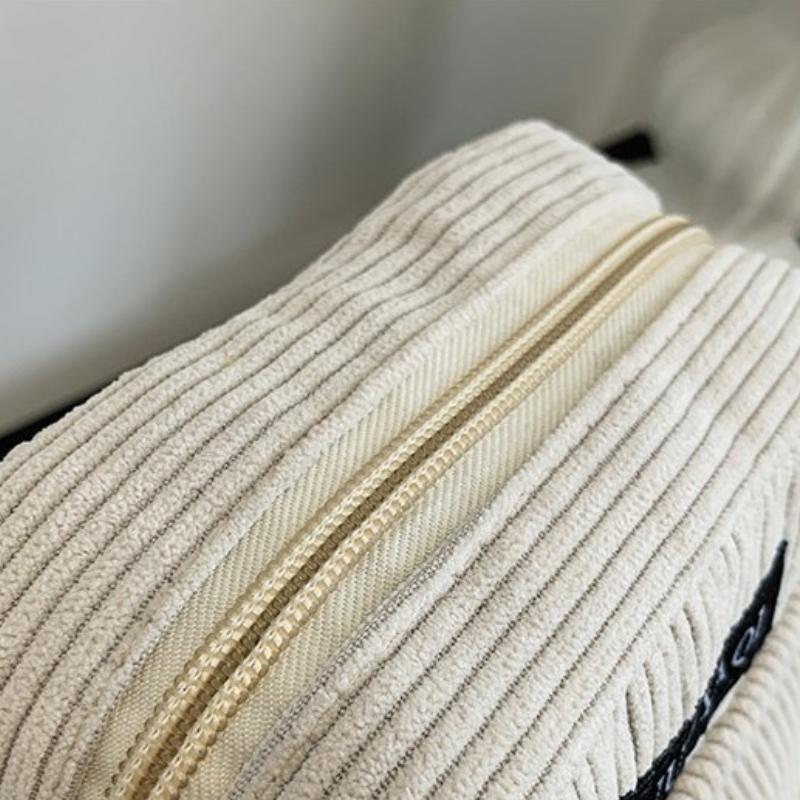 Женские вельветовые сумки на плечо, полосатые тканевые сумки, повседневные сумки на молнии, парусиновая сумка через плечо, милая сумка для покупок для женщин