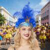 Colorful Feather Headband Performance Bright Plumed Hair Band for Halloween Christmas Party