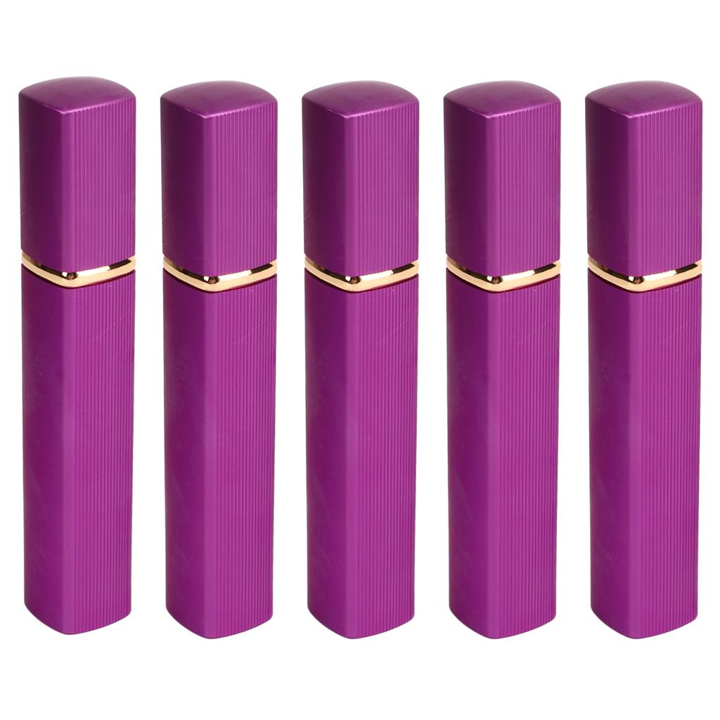 5pcs Travel Spray Bottles Eletrolytic Aluminium 12ml Refillable Perfume Bottles Durable Pocket