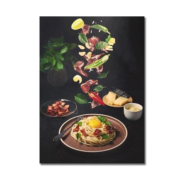 Кухня плакат пицца стейк салат гамбургер буррито фотографии ресторан настенная живопись печать западная кухня холст картина без рамки