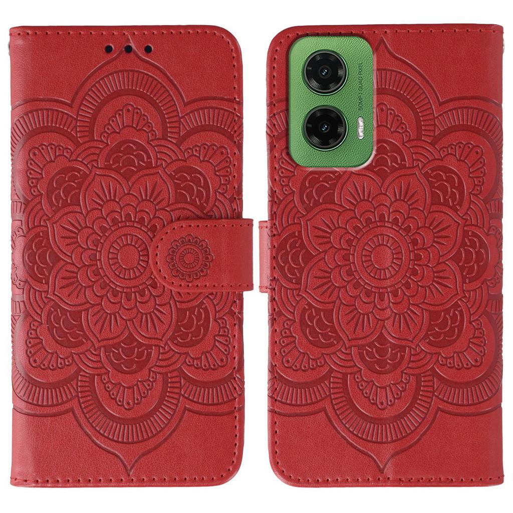 For Motorola Moto G35 5G Case PU Leather Mandala Imprinted Design Wallet Phone Cover