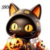 Small Desktop Figurine Wooden Halloween Tabletop Decor, Whimsical Black Cat Witch Pumpkin Skeleton Cute Room Accents Figurines, Centerpiece