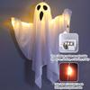 Halloween Decorations Outdoor Spooky Hanging Ghost Signs with String Lights Battery Operated Front Door Lamp Party Supplies