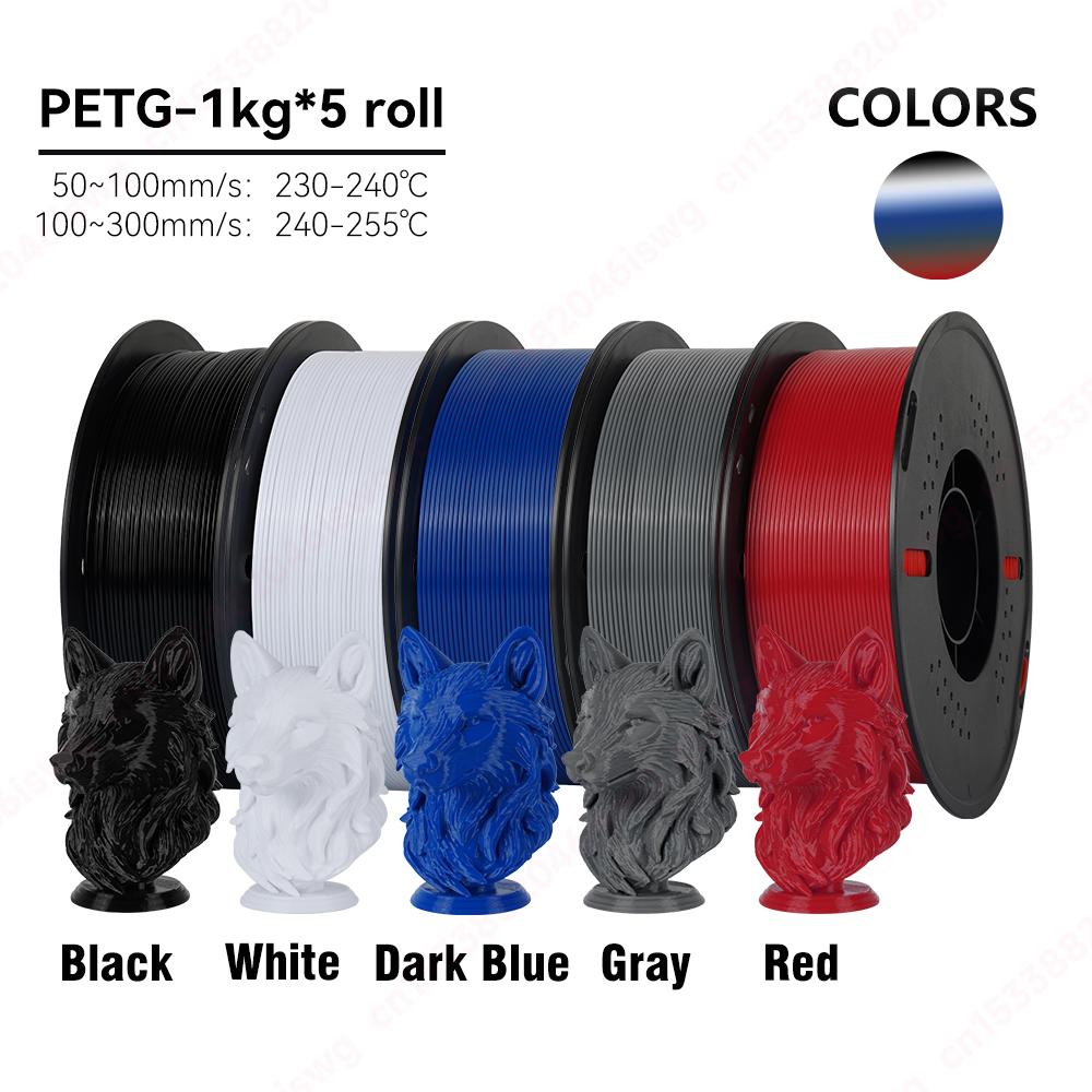 KingRoon 5KG 10KG PLA PETG Filament 1.75mm 3D Printer Plastic No Bubble Spool 3D Printing Materials for 3D Printers