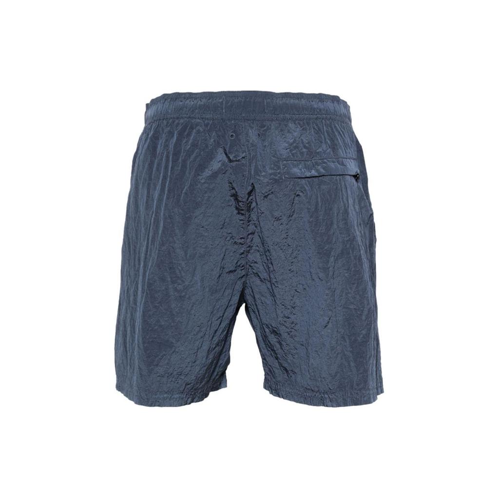 STONE ISLAND Плавки из нейлона металлик темно-синие мужские 8015B0943-V0024