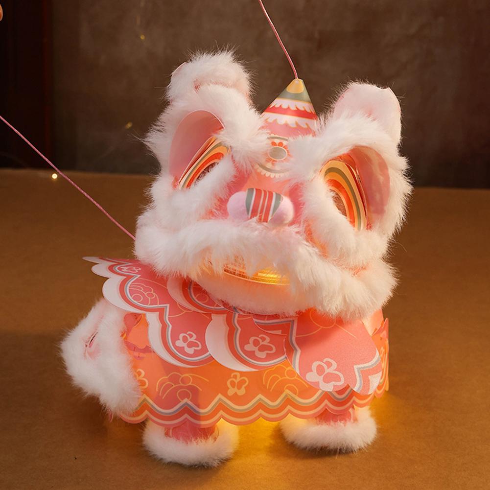 2026 Year Of The Horse Lion Dance Lantern Handmade DIY Material Package, Children's Handheld PVC Waterproof Luminous Toy