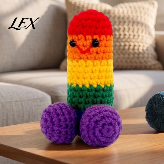 Emotional Support Gift for Family Handmade Crochet Ornament, Funny Positive Desk Buddy, Cute Unique Figurine Figurine, Keepsake Friends Coworkers
