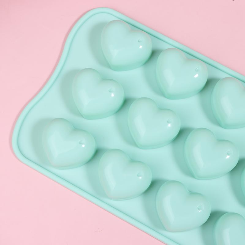 1Pc 15 Hole Three-Dimensional Heart-Shaped Silicone Mold Diy Chocolate Ice Grid Mousse Mold Soft Candy Baking Mold