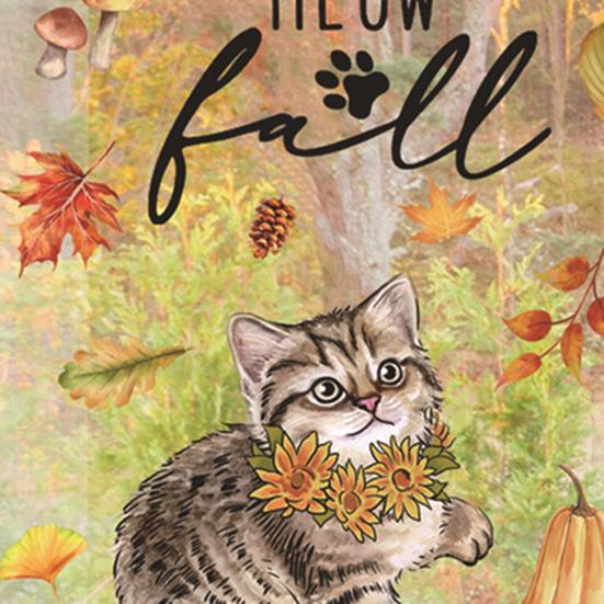 Sticker Cartoon Cat Pumpkin Maple Leaves Sunflower Double-sided Autumn Thanksgiving Holiday Decoration Removable Electrostatic