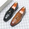 2025 Новые британские мужские черные коричневые туфли-оксфорды с кисточками, кожаные туфли-мокасины, обувь для свадьбы, выпускного вечера, встречи выпускников, Zapatos Hombre