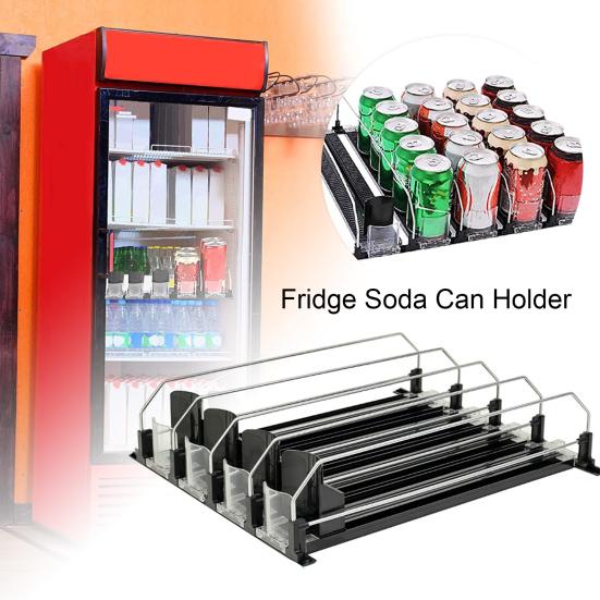 1/2/3/4Pcs Fridge Drink Organizer with Automatic Pusher Glide Refrigerator Soda Can Dispenser