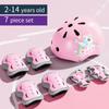 Яркий 7-компонентный набор детской защитной экипировки для девочек от 2 до 14 лет - Включает шлем, налокотники и наколенники для катания на роликах и лыжах