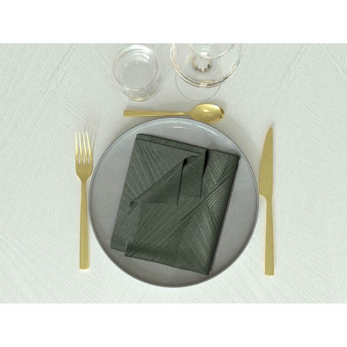 Lot de 3 serviettes 45x45 cm LUXURY vert, par Soleil d'Ocre