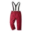 Boy's 4-Piece Formal Set: Tie, Shirt, Suspenders, Long Pants, Cotton Gentleman Outfit