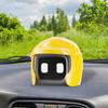Helmet Car Robot Cute Driving Buddy Robot Figurine Toy Car Dashboard Mini Ornament