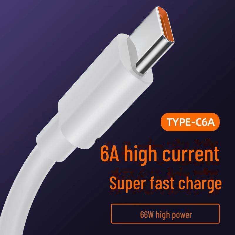 6A Type-C Data Cable for Huawei Mate50pro/40pro & Nova9, Super Fast Charging, Mobile Phone Charger.